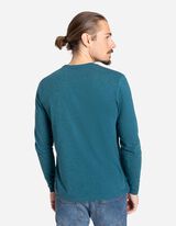 koszulka z długim rękawem - okrągły dekolt - turkusowy