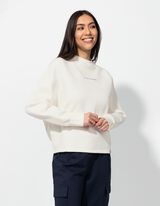 Trikotažinis megztinis - Atgalinis atspaudas - baltas