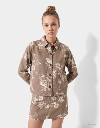 Allover-Print - Braun