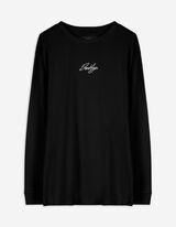 Langarmshirt - Oversized Fit - schwarz