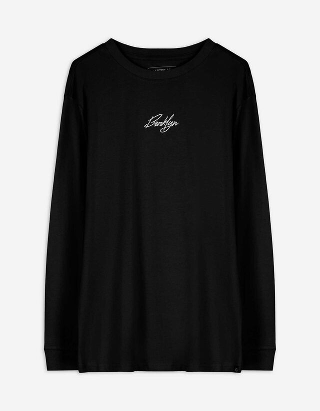 Langarmshirt - Oversized Fit - schwarz