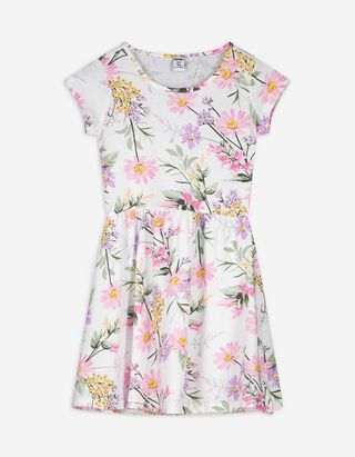 Kleid - Allover-Muster - weiß Kleid - Allover-Muster - weiß