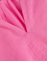 Blusenshirt - Serafino-Ausschnitt - pink