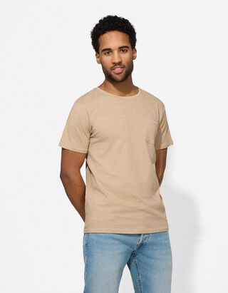 T-shirt - Poche-poitrine - Beige