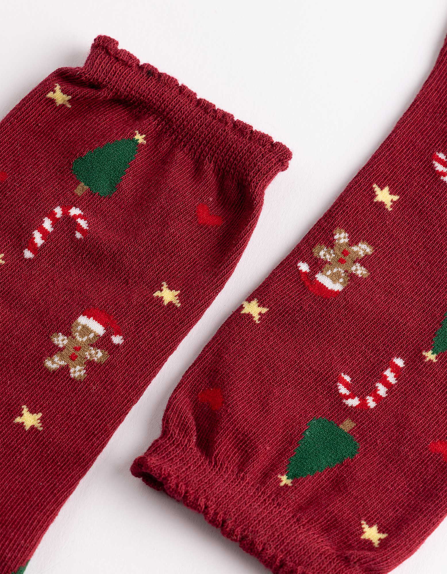 Socken - gemustert - Dunkelrot