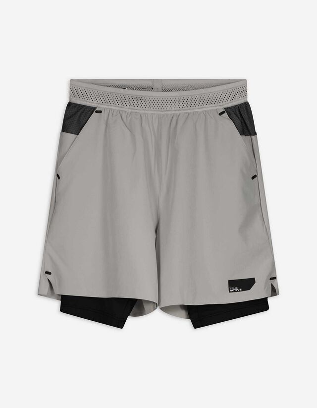 Shorts - Kontrasteinsätze - grau