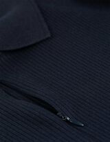 Majica z dolgimi rokavi - Rebrasta tekstura - temno modra