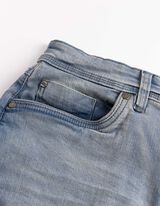 Jeansshorts - Wascheffekte - hellblau