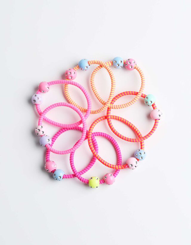 Haarsieraden - set van 8 - pink