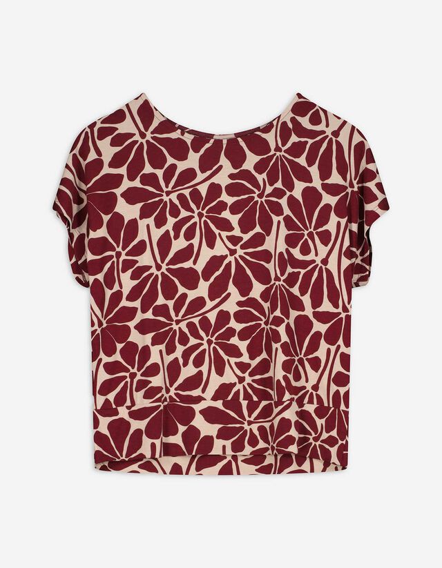 T-Shirt - Viskose-Mix - beige