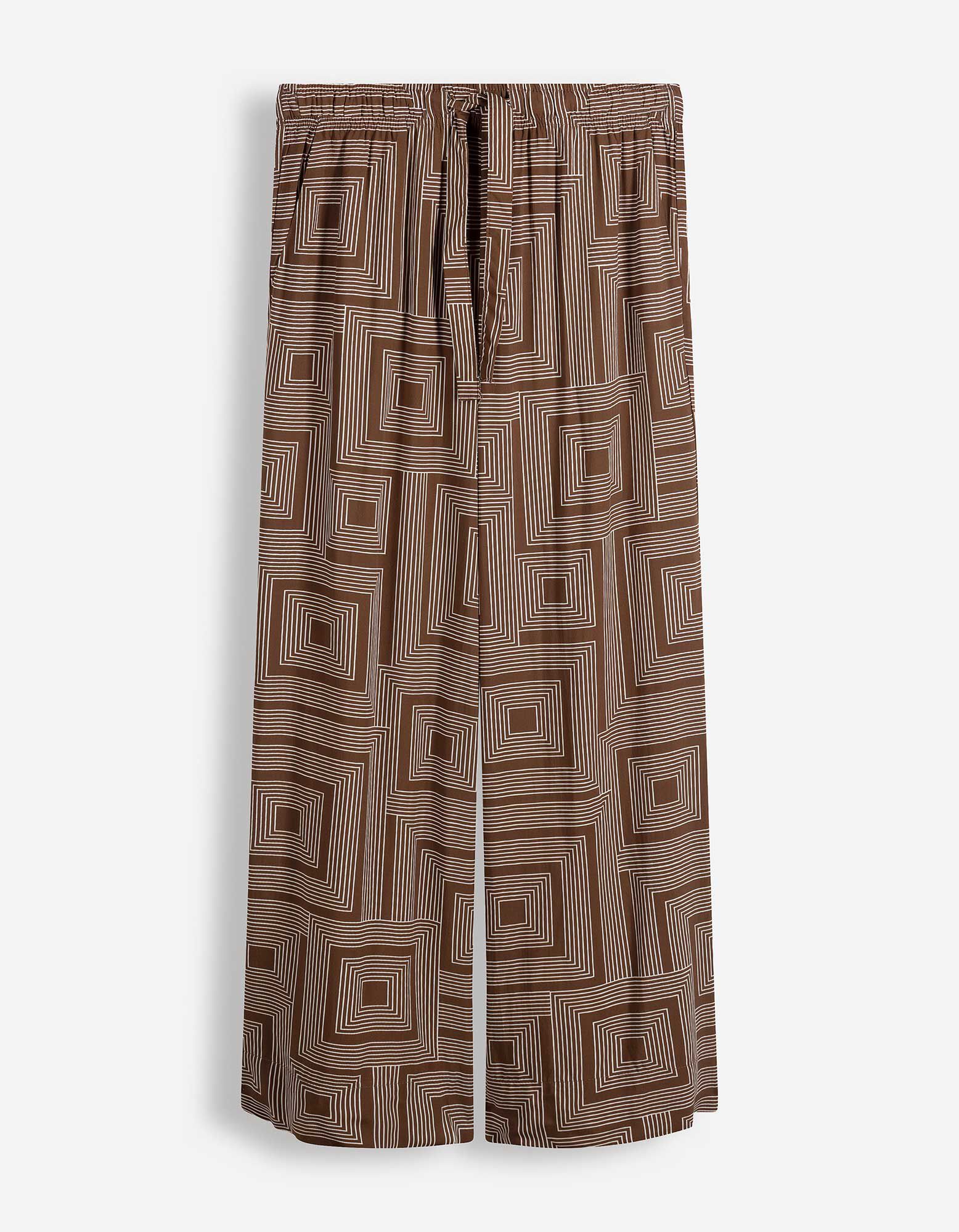 Palazzohose - Allover-Muster - Braun
