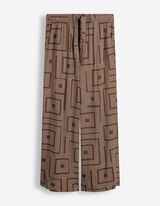 Palazzohose - Allover-Muster - Braun

