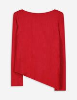 Langarmshirt - Asymmetrisch - rot
