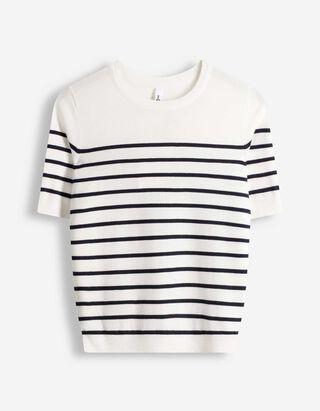 Pullover - Streifen - wei&szlig;