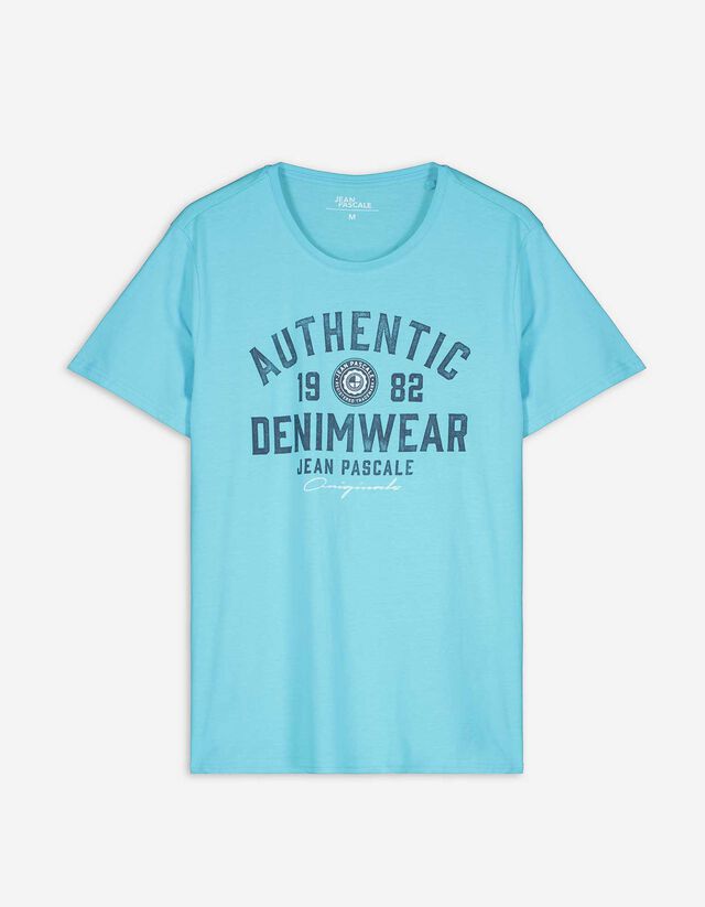 T-shirt - Vooropdruk - lichtblauw