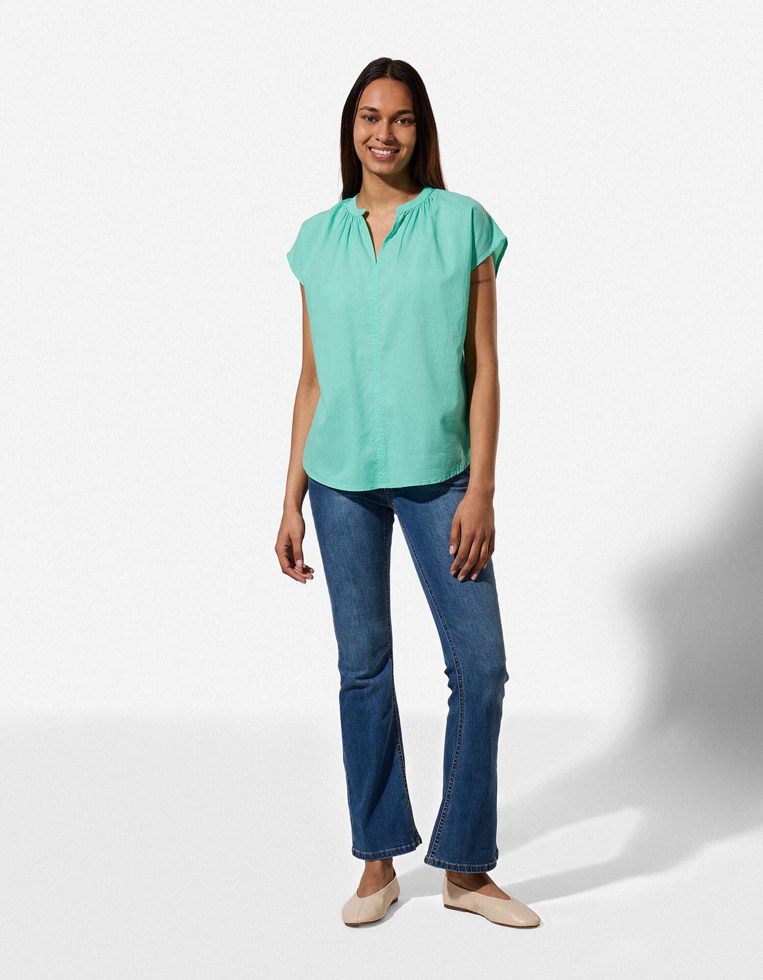 Halenkov&eacute; tričko - Jednobarevn&eacute; - zelena