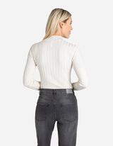 Pul&oacute;ver - Szűk fazon - b&eacute;zs