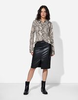 Bluse - Schlangenmuster - weiß