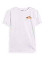 Set aus T-Shirt und Hose - &Uuml;berschnittene Schultern - Wei&szlig;