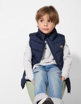 Prešívaná vesta - Aplikácia - tmavomodra