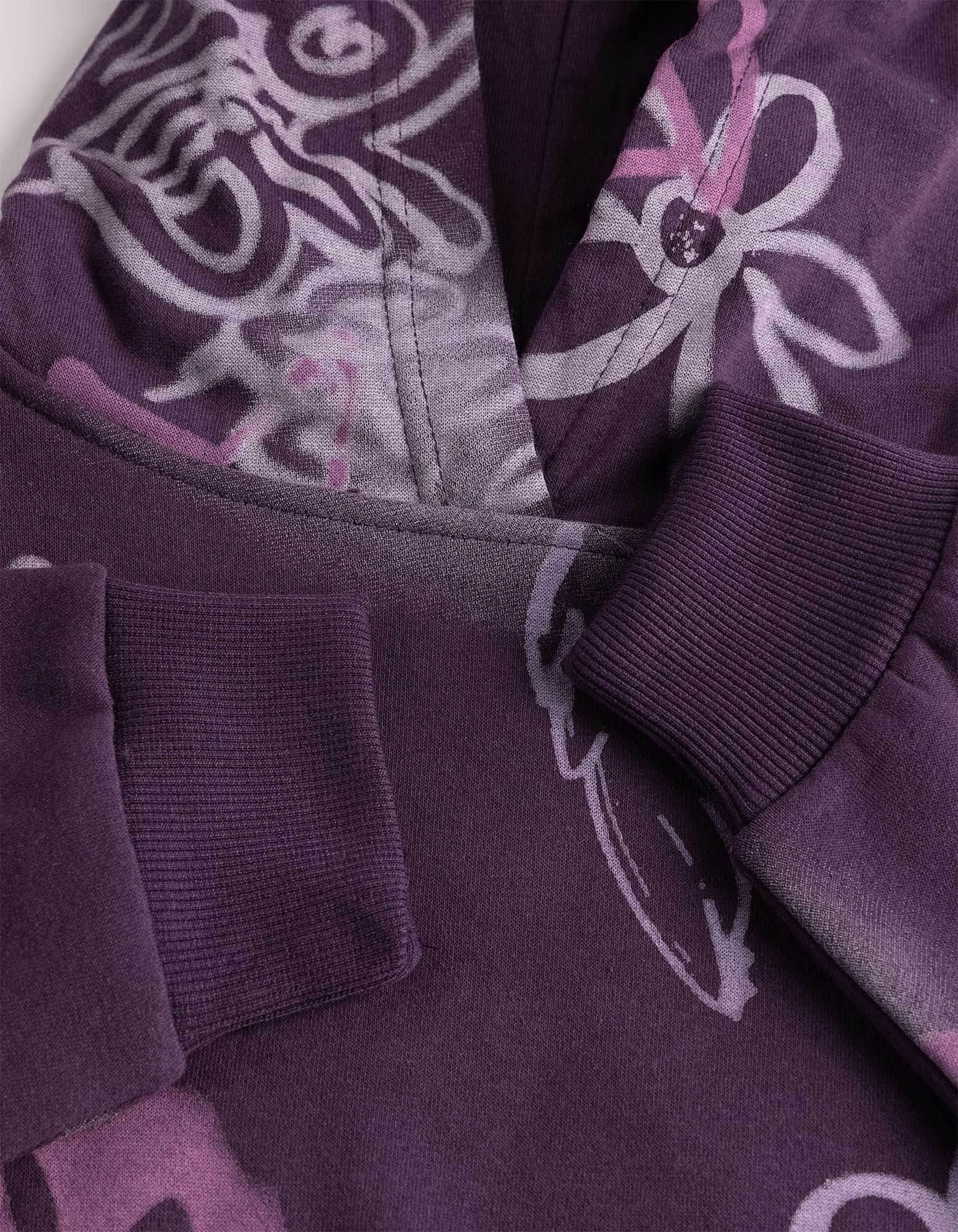 Hoodie - Allover-Print - Lila