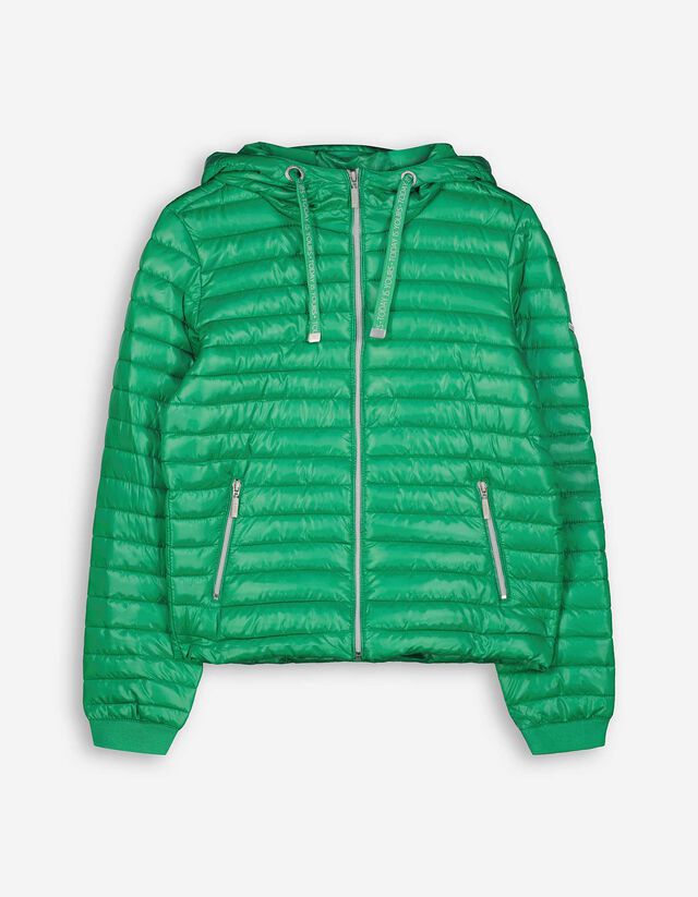 pikowana kurtka - material hydrofobowy - zielony
