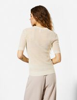 Strickpullover - Baumwoll-Mix - beige