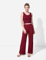 Pantaloni - A costine - rosso scuro