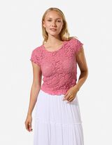 T-shirt - Geschulpte zoom - Lichtroze