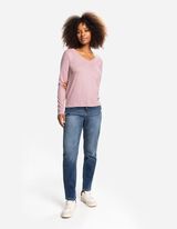 Langarmshirt - Basic - lila