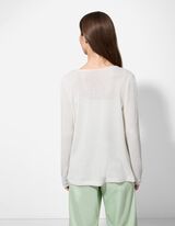 Kardiganas - Viskozės mi&scaron;inys - baltas