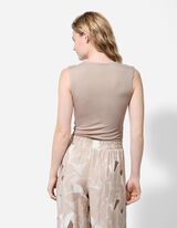 Top - Eckiger Ausschnitt - beige