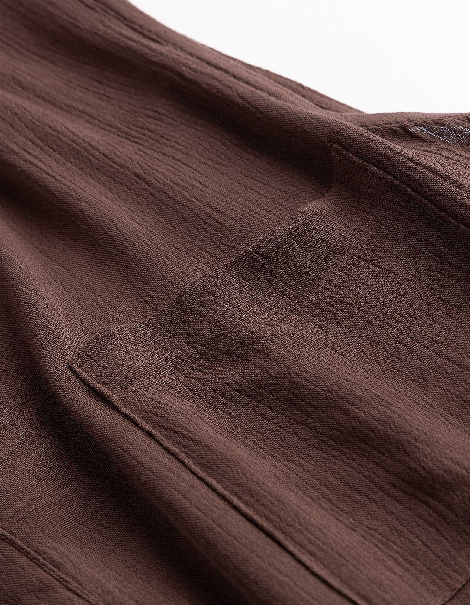 Blusentop - einfarbig - braun