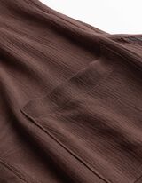 Blusentop - einfarbig - braun