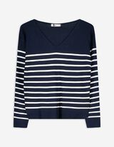 Strickpullover - Viskose-Mix - dunkelblau