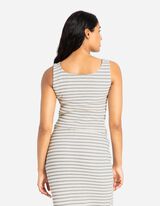 Top cropped - Bluză în dungi - Alb