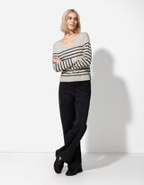 Strickpullover - Viskose-Mix - weiß