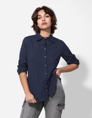 Bluse - Baumwolle - dunkelblau