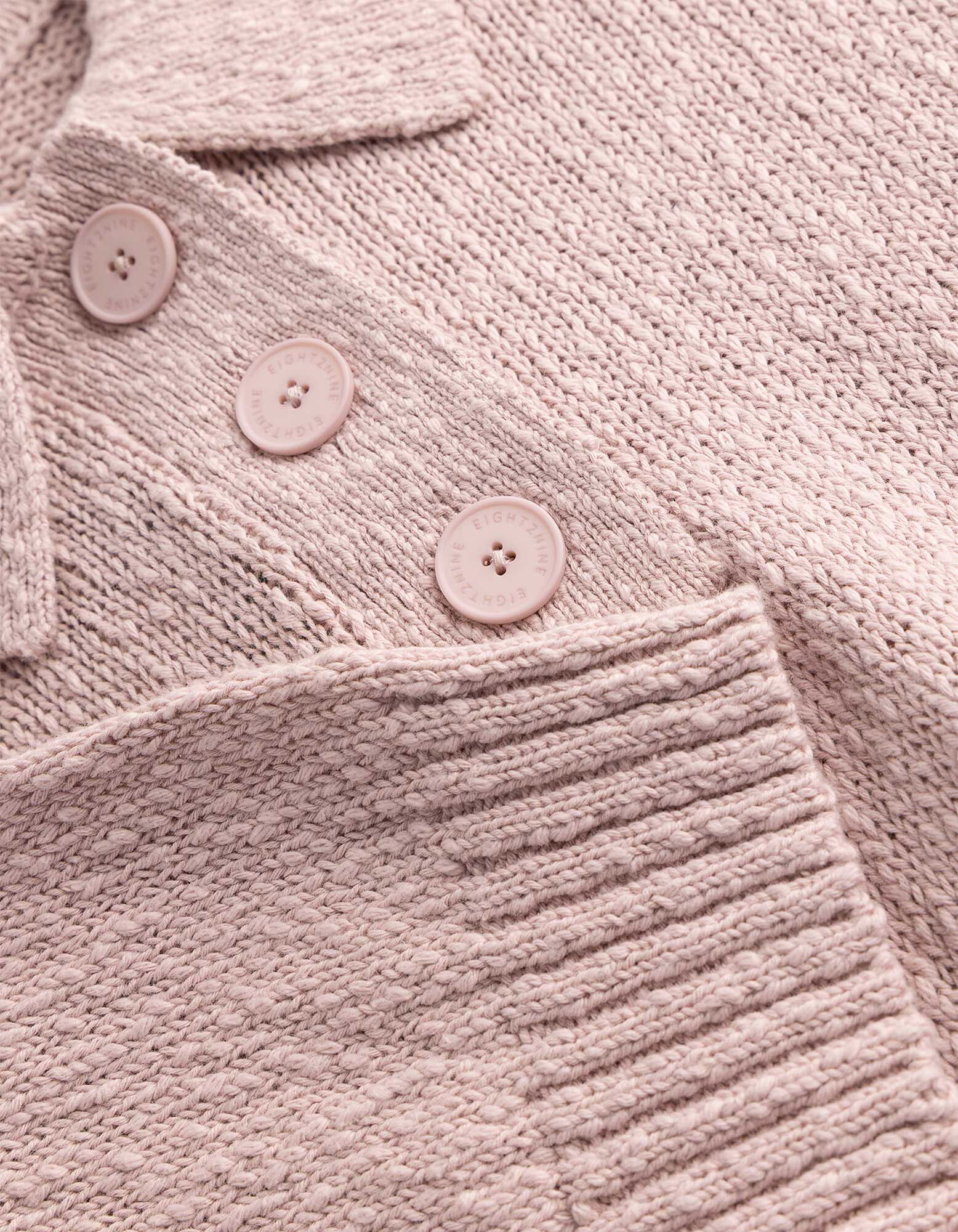 Strickpullover - Polokragen - rosa