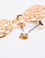 Ohrringe - Allover-Muster - goldfarben