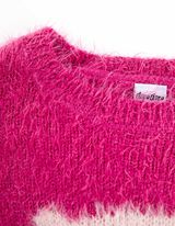 Maglione - Inserto di paillettes - rosa fucsia