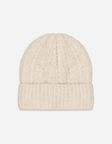 Berretto in maglia - maglia a cavo - beige
