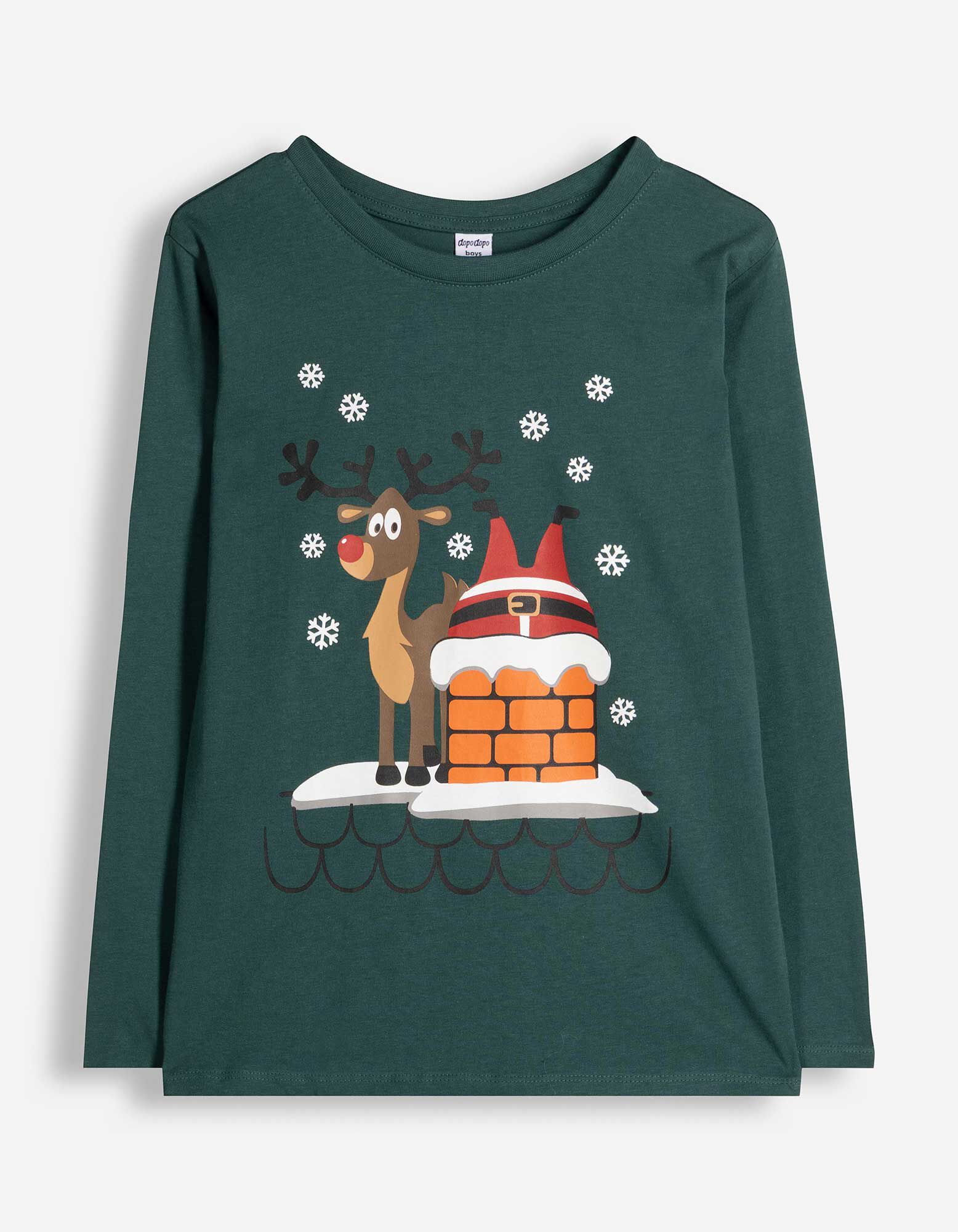 Langarmshirt - Christmas - Dunkelgr&uuml;n