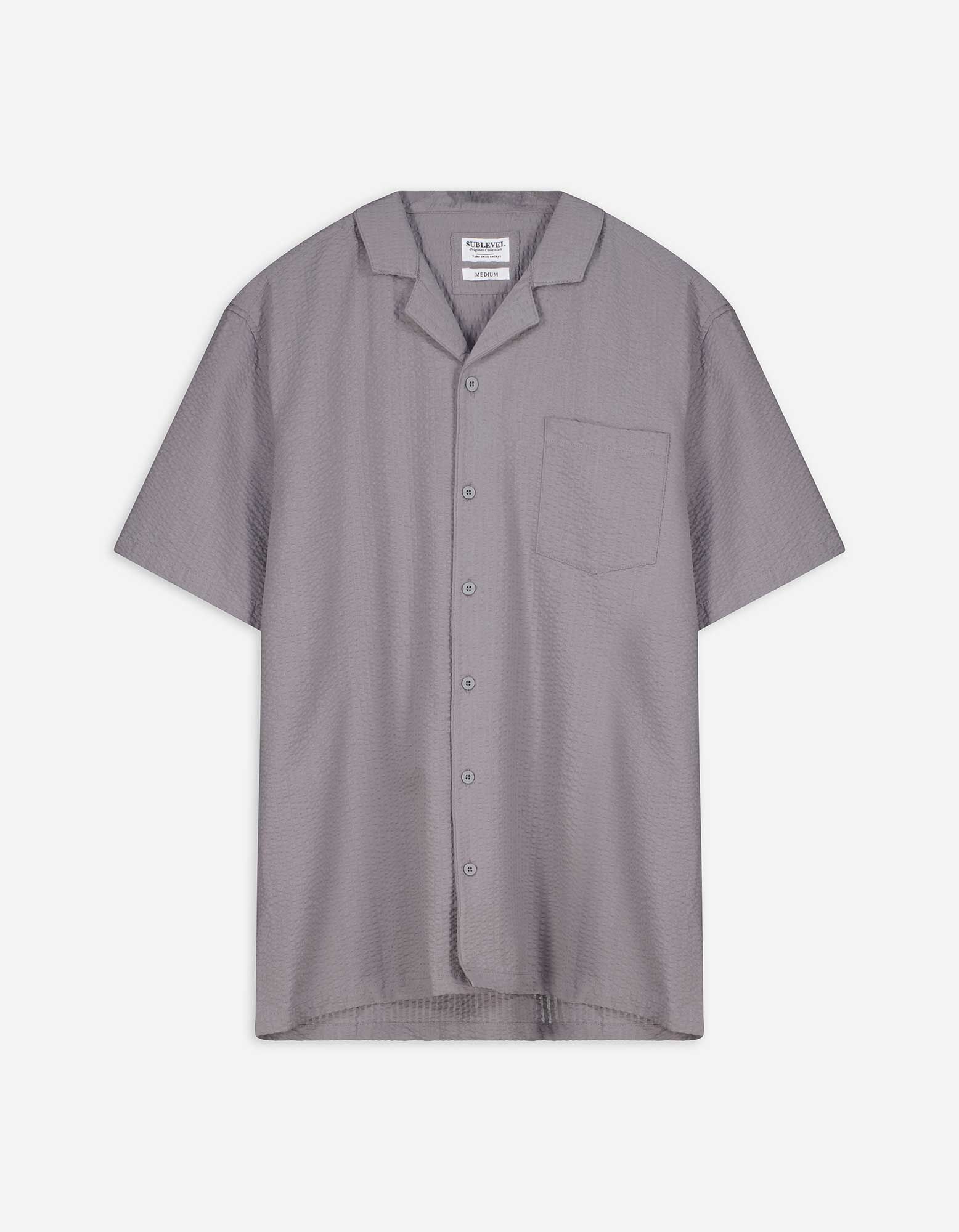 Hemd - Seersucker - Beige