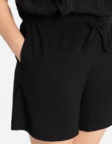 Short - Materiaalmix - zwart