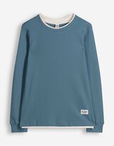 Langarmshirt - Waffelstruktur - blau