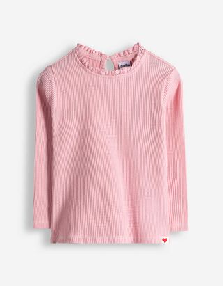 Langarmshirt - Waffelstruktur - rosa