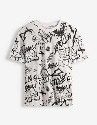 Tričko - Nadměrn&yacute; střih Oversized Fit - b&iacute;l&aacute;