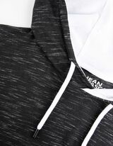 koszulka z długim rękawem - kaptur z troczkiem - czarny