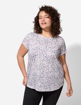 T-Shirt - Allover-Muster - weiß